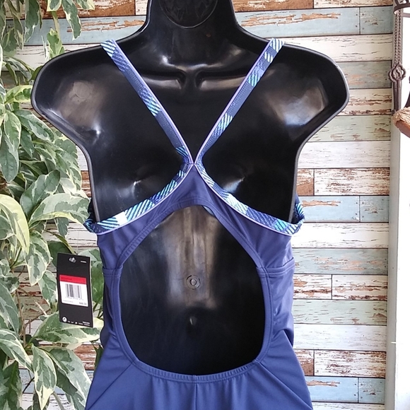 🌞NWT Nike Navy One Piece Swimsuit Sz L - Picture 5 of 5